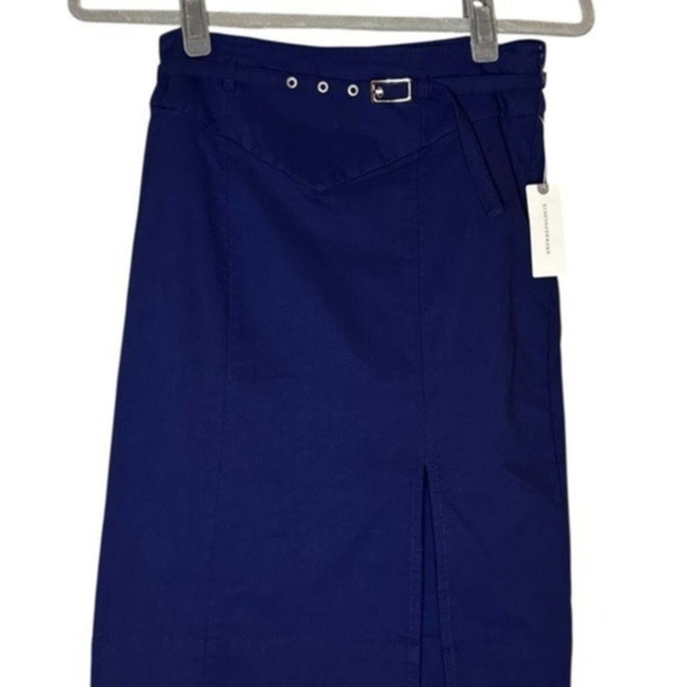 Anthropologie Belted Navy Pencil‎ Skirt - XS - NWT $138 Retail